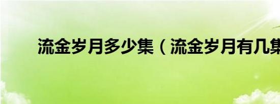 流金岁月多少集（流金岁月有几集）