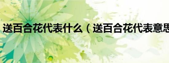 送百合花代表什么（送百合花代表意思简述）