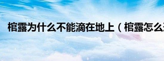 棺露为什么不能滴在地上（棺露怎么形成）