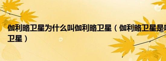 伽利略卫星为什么叫伽利略卫星（伽利略卫星是哪颗行星的卫星）