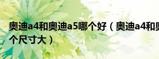 奥迪a4和奥迪a5哪个好（奥迪a4和奥迪a5哪个尺寸大）