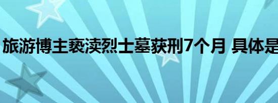 旅游博主亵渎烈士墓获刑7个月 具体是怎样的