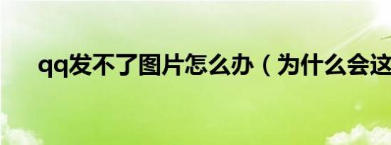 qq发不了图片怎么办（为什么会这样）