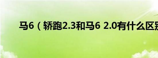 马6（轿跑2.3和马6 2.0有什么区别）