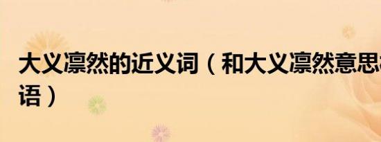 大义凛然的近义词（和大义凛然意思相近的词语）