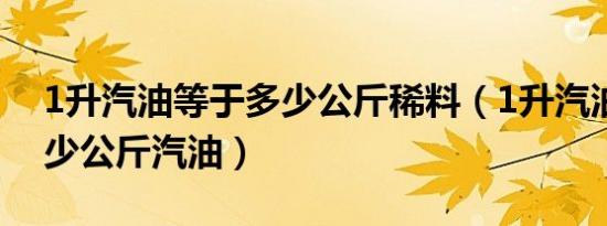 1升汽油等于多少公斤稀料（1升汽油等于多少公斤汽油）