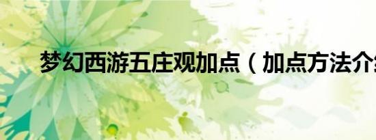 梦幻西游五庄观加点（加点方法介绍）