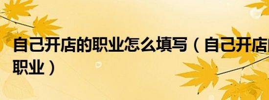 自己开店的职业怎么填写（自己开店的叫什么职业）