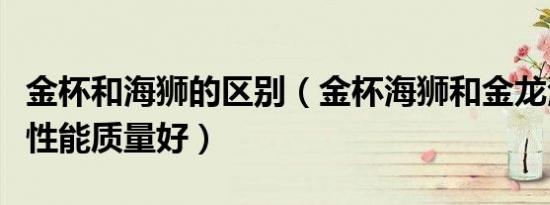 金杯和海狮的区别（金杯海狮和金龙海狮哪个性能质量好）