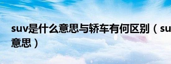 suv是什么意思与轿车有何区别（suv是什么意思）