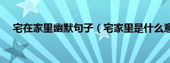 宅在家里幽默句子（宅家里是什么意思）