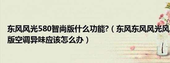 东风风光580智尚版什么功能?（东风东风风光风光580智尚版空调异味应该怎么办）
