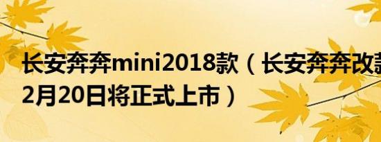 长安奔奔mini2018款（长安奔奔改款MINI12月20日将正式上市）
