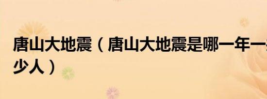 唐山大地震（唐山大地震是哪一年一共死了多少人）