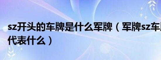 sz开头的车牌是什么军牌（军牌sz车牌号字母代表什么）