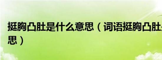 挺胸凸肚是什么意思（词语挺胸凸肚是什么意思）