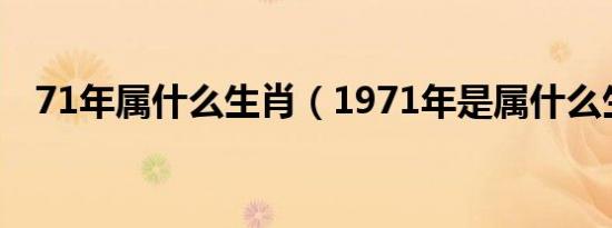 71年属什么生肖（1971年是属什么生肖）