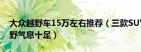 大众越野车15万左右推荐（三款SUV车型越野气息十足）