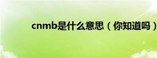 cnmb是什么意思（你知道吗）