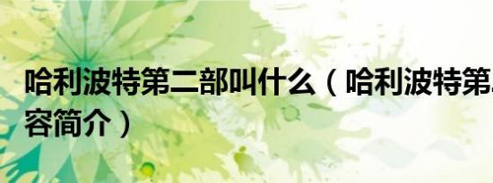 哈利波特第二部叫什么（哈利波特第二部的内容简介）