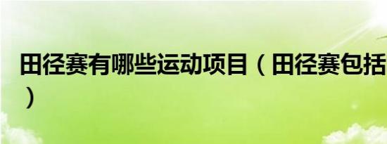 田径赛有哪些运动项目（田径赛包括哪些项目）