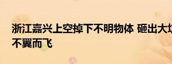 浙江嘉兴上空掉下不明物体 砸出大坑后竟然不翼而飞