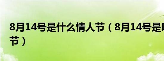 8月14号是什么情人节（8月14号是哪个情人节）