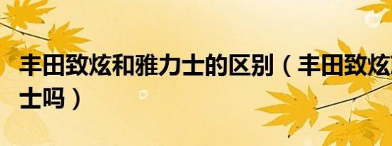丰田致炫和雅力士的区别（丰田致炫就是雅力士吗）