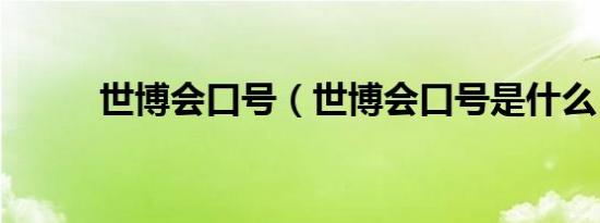 世博会口号（世博会口号是什么）