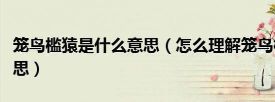 笼鸟槛猿是什么意思（怎么理解笼鸟槛猿的意思）