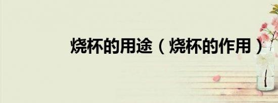 烧杯的用途（烧杯的作用）