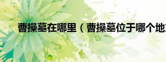 曹操墓在哪里（曹操墓位于哪个地方）