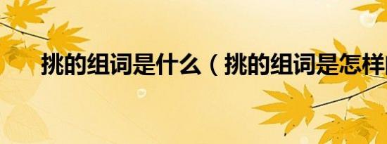 挑的组词是什么（挑的组词是怎样的）