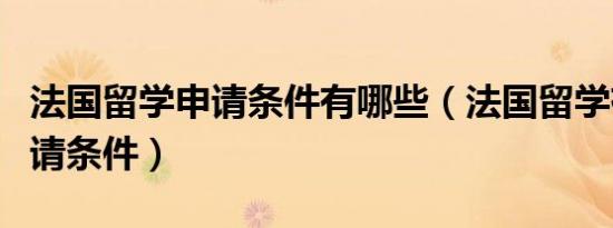 法国留学申请条件有哪些（法国留学有什么申请条件）