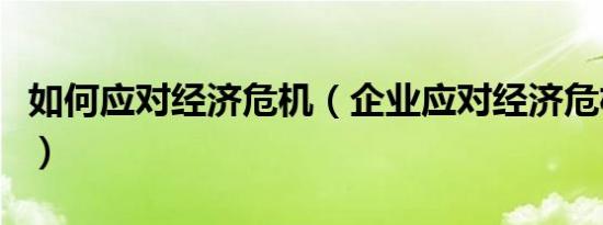 如何应对经济危机（企业应对经济危机的措施）