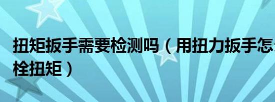 扭矩扳手需要检测吗（用扭力扳手怎么检测螺栓扭矩）