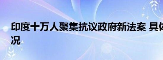 印度十万人聚集抗议政府新法案 具体是啥情况