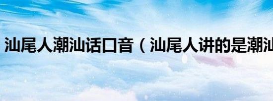 汕尾人潮汕话口音（汕尾人讲的是潮汕话吗）
