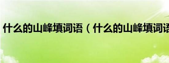 什么的山峰填词语（什么的山峰填词语举例）