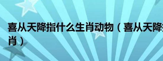 喜从天降指什么生肖动物（喜从天降指什么生肖）