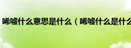 唏嘘什么意思是什么（唏嘘什么是什么意思）