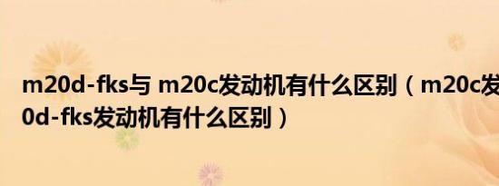 m20d-fks与 m20c发动机有什么区别（m20c发动机和m20d-fks发动机有什么区别）