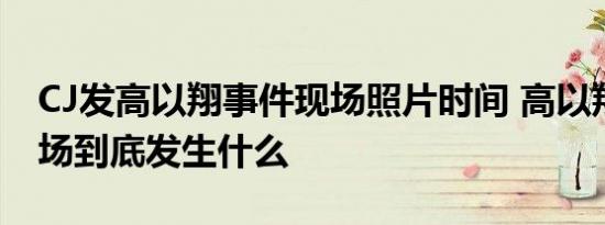 CJ发高以翔事件现场照片时间 高以翔事件现场到底发生什么