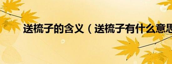 送梳子的含义（送梳子有什么意思）