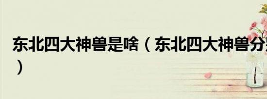 东北四大神兽是啥（东北四大神兽分别是什么）