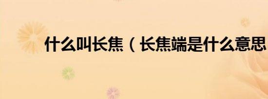 什么叫长焦（长焦端是什么意思）