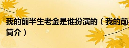 我的前半生老金是谁扮演的（我的前半生老金简介）