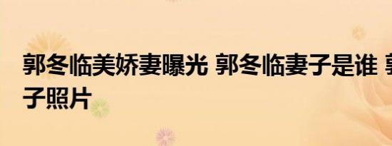 郭冬临美娇妻曝光 郭冬临妻子是谁 郭冬临妻子照片