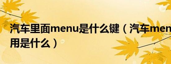 汽车里面menu是什么键（汽车menu按键作用是什么）