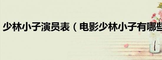 少林小子演员表（电影少林小子有哪些演员）